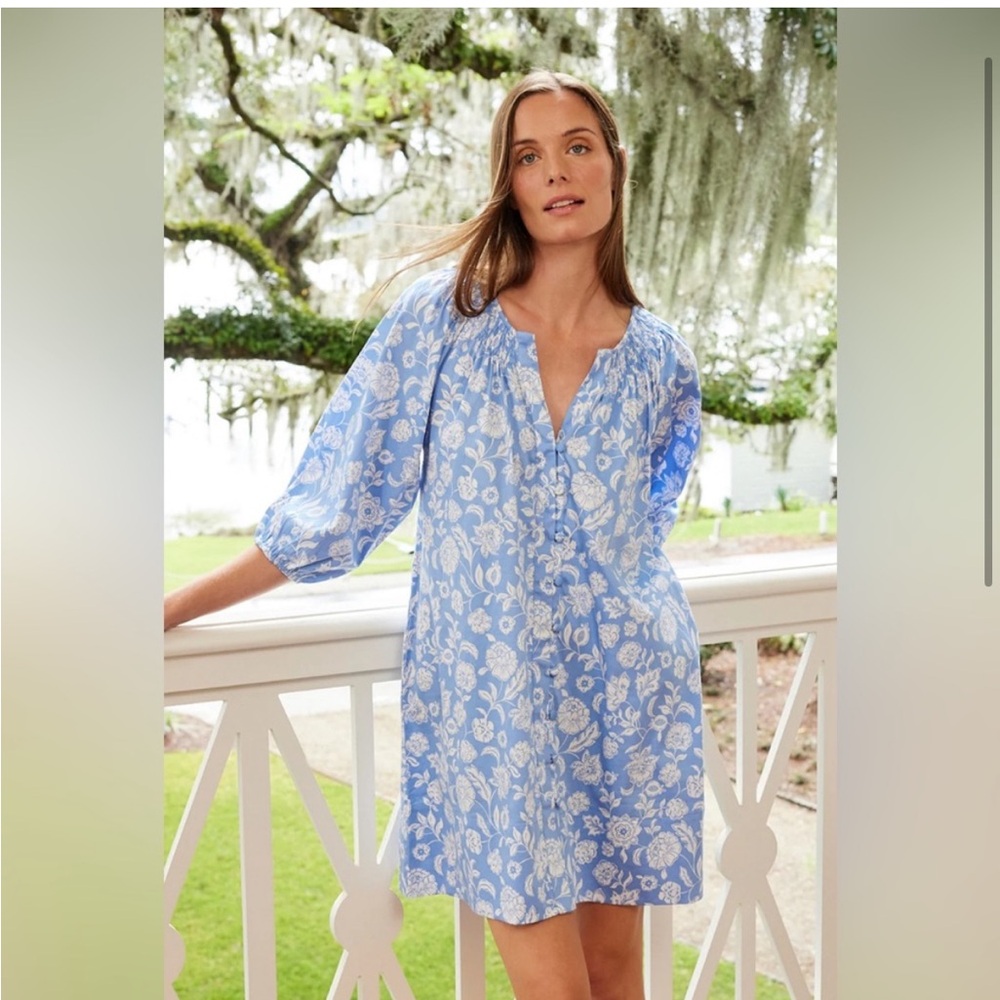 Lake blue floral Dress